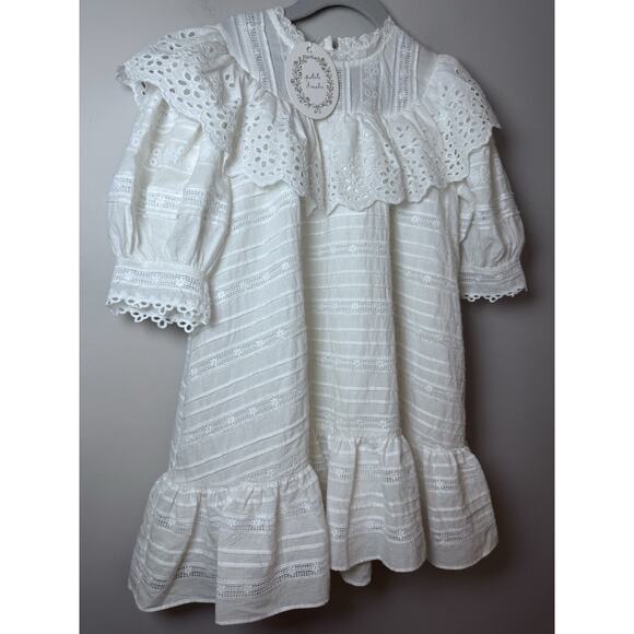 PETITE AMALIE Embroidered Dress Eyelet White Girls Sz 5 NWT $209 MSRP - Picture 4 of 14